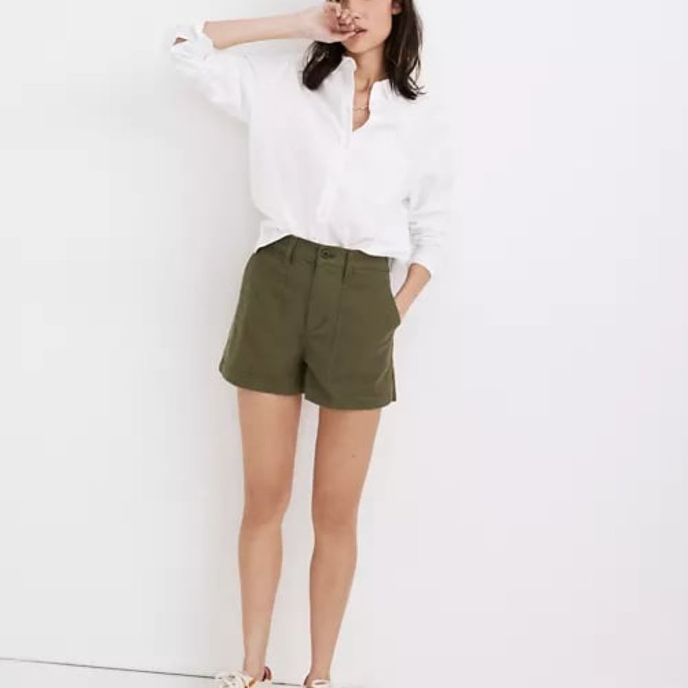 Madewell Olive Camp Shorts - Picture 2 of 5
